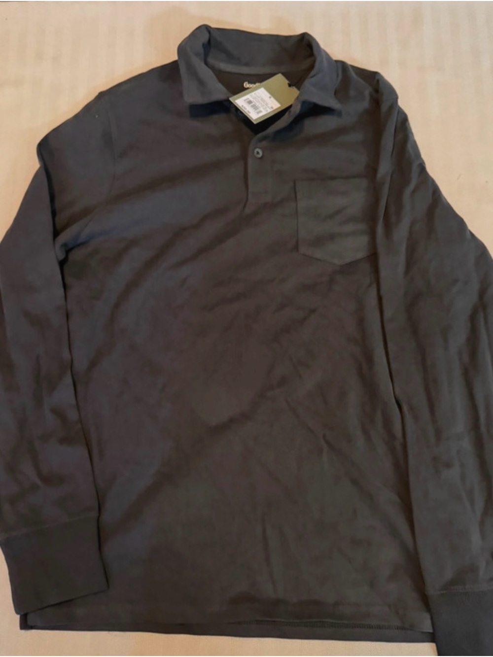 Goodfellow & Co Dark Gray Long-Sleeve Polo